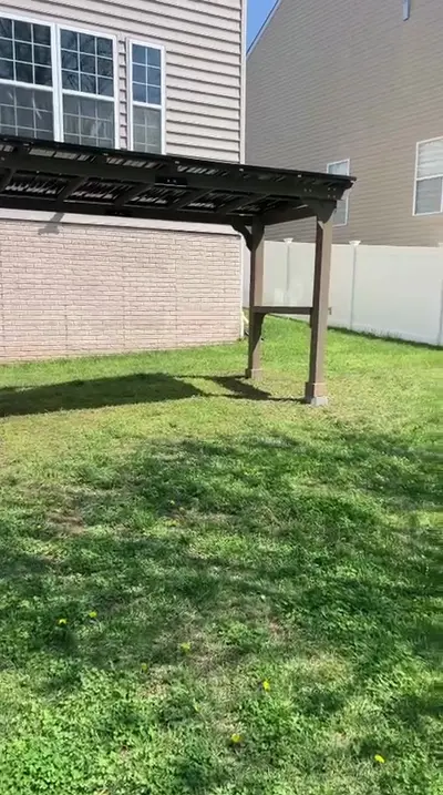 Walkthrough of the completed pergola